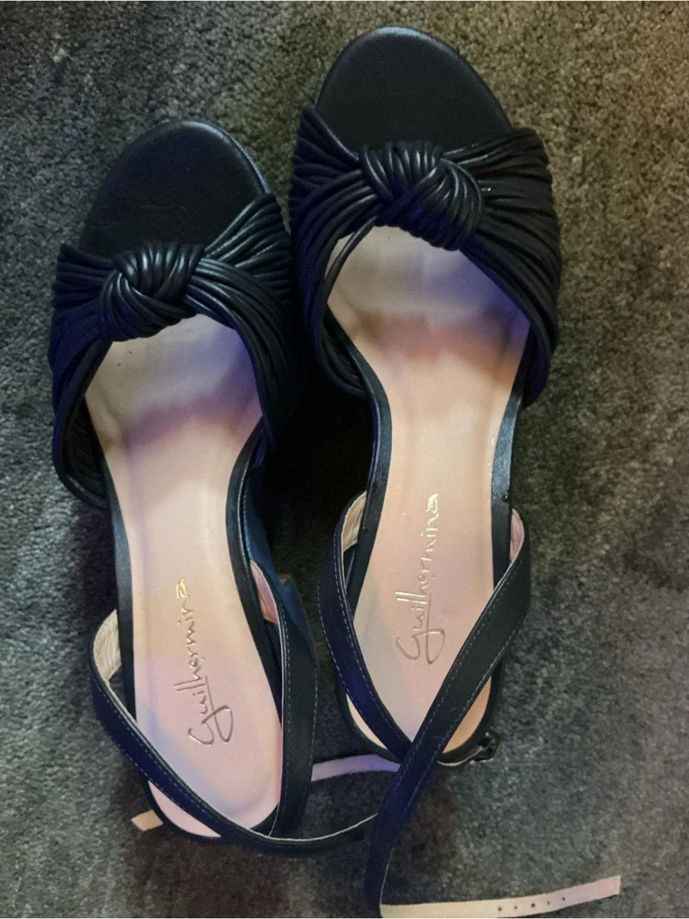 Knotted Front Navy/Denim Platform Sandals - Women